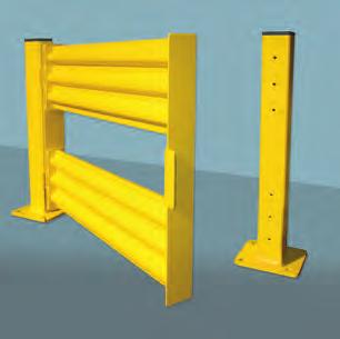 Lift out rails shown acts as both a visual and physical barrier to help protect people and property