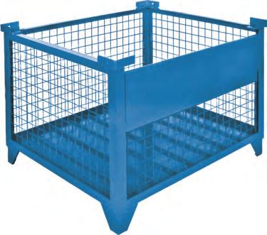 Wire Mesh Bulk Steel Containers are standard quick delivery units that come in six different sizes with a standard nominal inside height of 24".