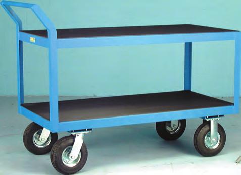 These trucks are designed to transport fragile or sensitive parts from one location to another in your facility. Pneumatic casters provide maximum cushioning and a smooth ride.