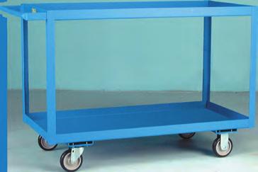 From shipping to receiving and anything in between, these versatile shelf carts adapt easily to stage for small box pickup, or material staging next to your work station. Painted Jesco standard blue.