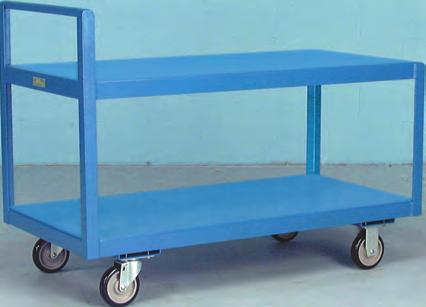 Designed for rugged use in your facility but still may be used in the office. These low profile trucks allow easy handling of bulky items, or for staging raw stock for processing.