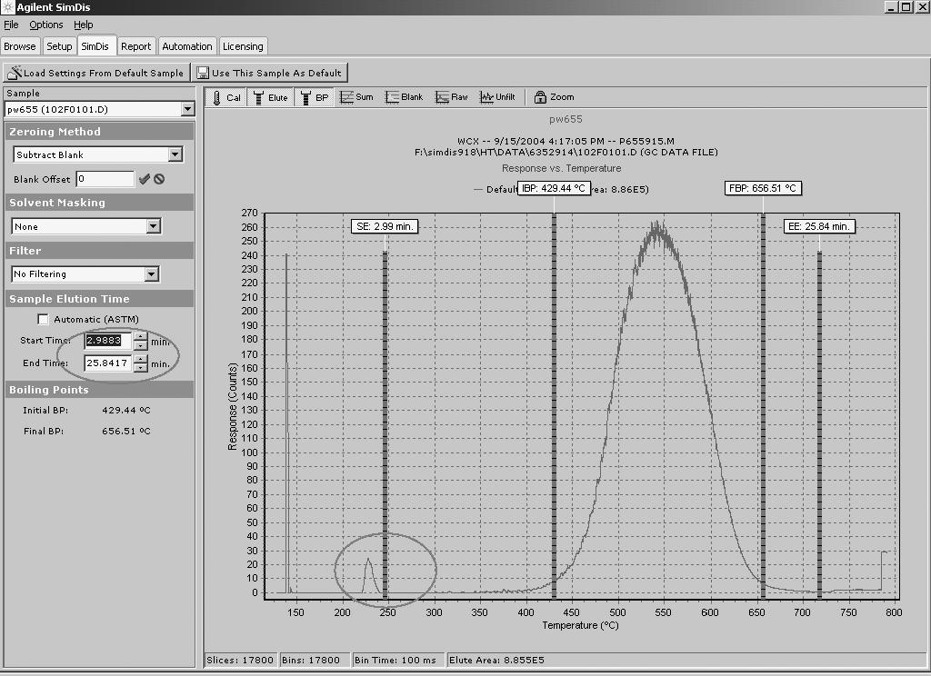 The SimDis module is the core of the software where parameters dealing with the actual simulated distillation calculation are defined and set.