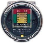 The position indicator progressively fills the window as air filter restriction increases and indicates the need for a