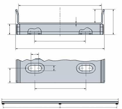 Support Tray Type 01 Support Tray Type 01 Product range Standard-length from stock 1000 mm and 00 mm Support Tray Type 01 Dimensions Dimensions and mounting holes Support Tray Type 01 E2/000