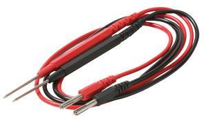 There are a set of banana jack probes in the probe kit that is offered by Electronix Express that have smaller tips,