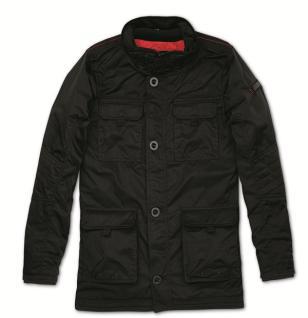 Two-way zip, additional button facing and clasp to close the collar close to the neck. Four spacious flap pockets including fleece lining for warm hands in outside jacket, two zip pockets in vest.