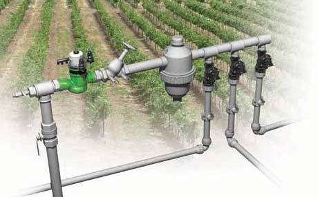 The three Plastic Hydraulic Control Valves, Model IR-205-MZ, allow: Easy manual control of individual irrigation set using the manual selector.