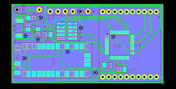 The team will be using the gyroscopic data to compare rotation to the Figure 6. Tracker PCB Layout.
