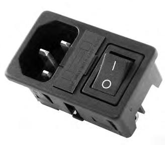 C INLETS & OUTLETS IEC-GS- FUSED INLET WITH SWITCH, SNP IN PNEL MOUNT PRT NUMBER IEC-GS--00 DIM "".039 [.