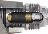 seal to quickly shut-off needle and reduce spitting Spring located outside fluid path for less fluid restriction and better flow Modular Needle Cartridge Easiest gun to service on the market Simply