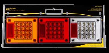 Q ABP 460ARWM - Medium Vehicle/Trailer Lamp ECE/ADR New mid sized Jumbo Function Stop/Tail/Indicator/ Reverse/Reflector Size 460mm x 130mm x 33mm LED Qty 48 Cable 1.2m Draw Stop Tail Ind Rev @13.8V 0.