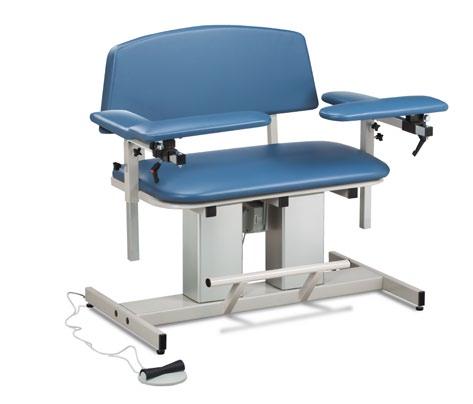 Power Series, Bariatric, Blood Drawing Chairs Chair Mounted ACCESSORIES Clinton does the heavy lifting by putting bariatric patients in comfortable of the phlebotomist.