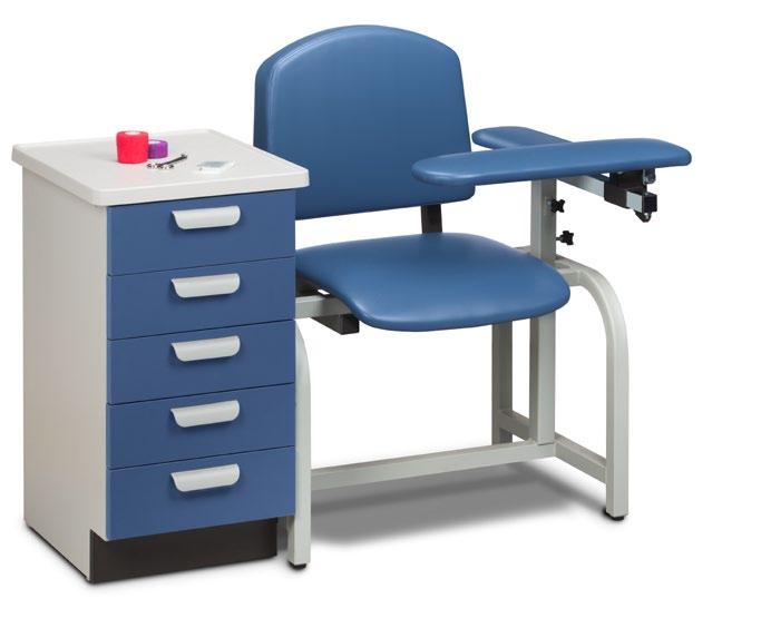 vinyl in a selection of colors (see inside back cover) Chair-mounted options available (see page 23) 850 lbs. combined load capacity under normal use (385.