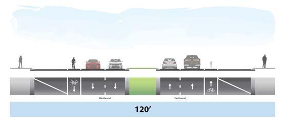 Segment 1 shows future center running HCT that could provide an opportunity to improve sidewalks and bike lanes.