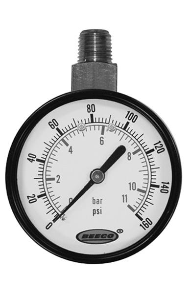125 (ILLUSTRATED) BEECO Pressure Gauges are designed for use in residential, commercial, industrial and HVAC applications.