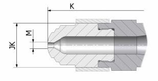 injection pressure / temperature 3000 bar / 400 C 3000 bar / 400 C 3000 bar / 400 C Two-piece tip Standard dimensions (mm) ey Description HP0 HP1 HP2 tip length; one-piece tip length; two-piece 24*,