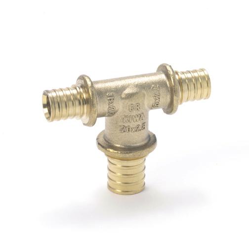 REHAU T-Piece, SDR 11 REHAU EVERLOC TM compression fitting with moulded support ridges for use with RAUPEX and RAUTHERM pipes SDR 11 and REHAU EVERLOC TM compression sleeves SDR 11 Material: