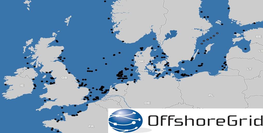 Off-Shore Wind Integration in Europe Outlook Country OffshoreGrid offshore scenario 2020 2030 Belgium 1 994 3 794 Denmark 2 329 3 799 Estonia 0 1 600 Finland 590 3 190 France 2 510 4 914 Germany 10