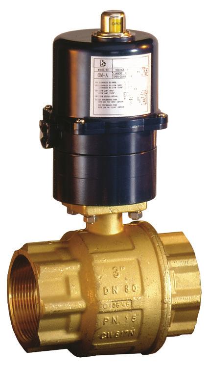 Electrically Actuated Ball Valves Electric Actuator manual override standard: ½" - 1½" lightweight powder coated