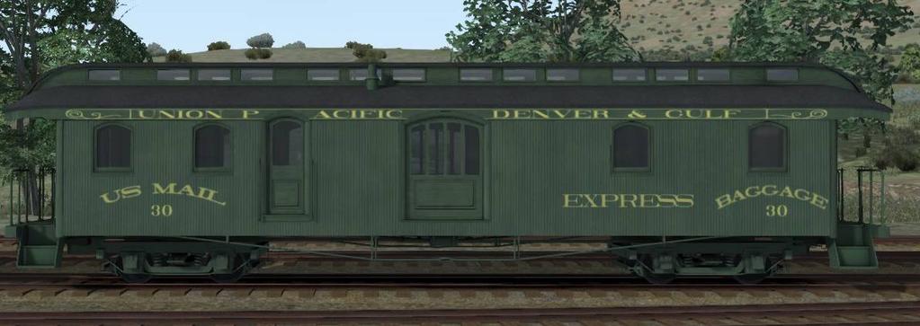 The baggage-mail-express cars were built for the Colorado Central by the Union Pacific in 1880 for use on the Clear Creek lines.