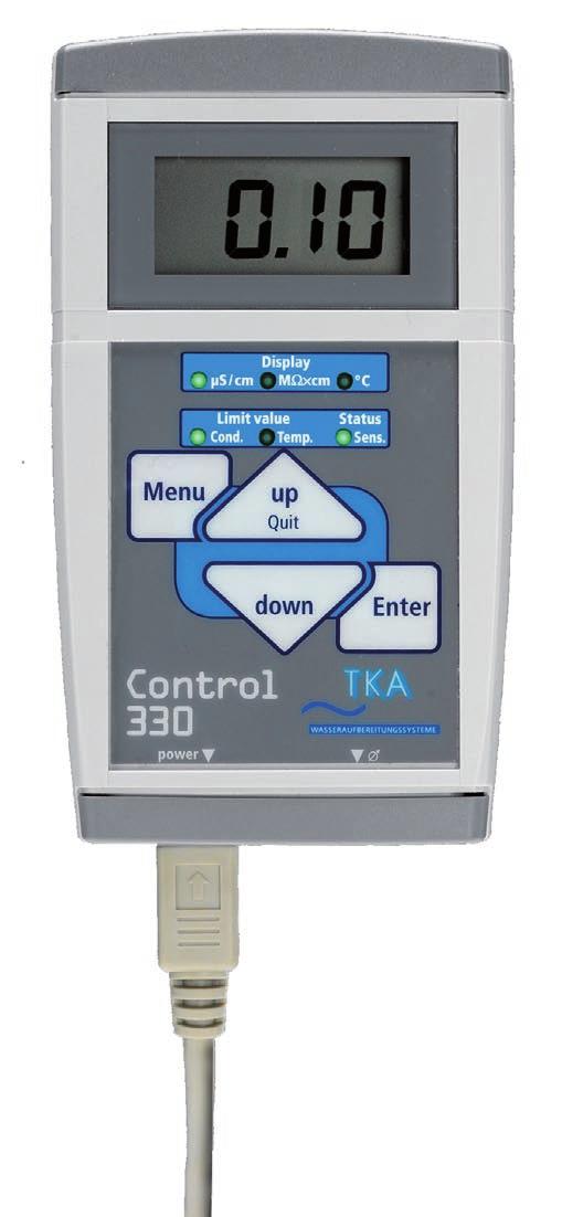 values TKA Control 330 Digital conductivity meter for a continuous control of quality.