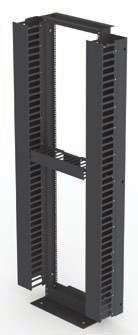 Speciality racks - 2 post rack system 2 Post rack - Example configuration Frame with single cable manager Frame with two single cable managers mounted front and rear Frame with single cable manager