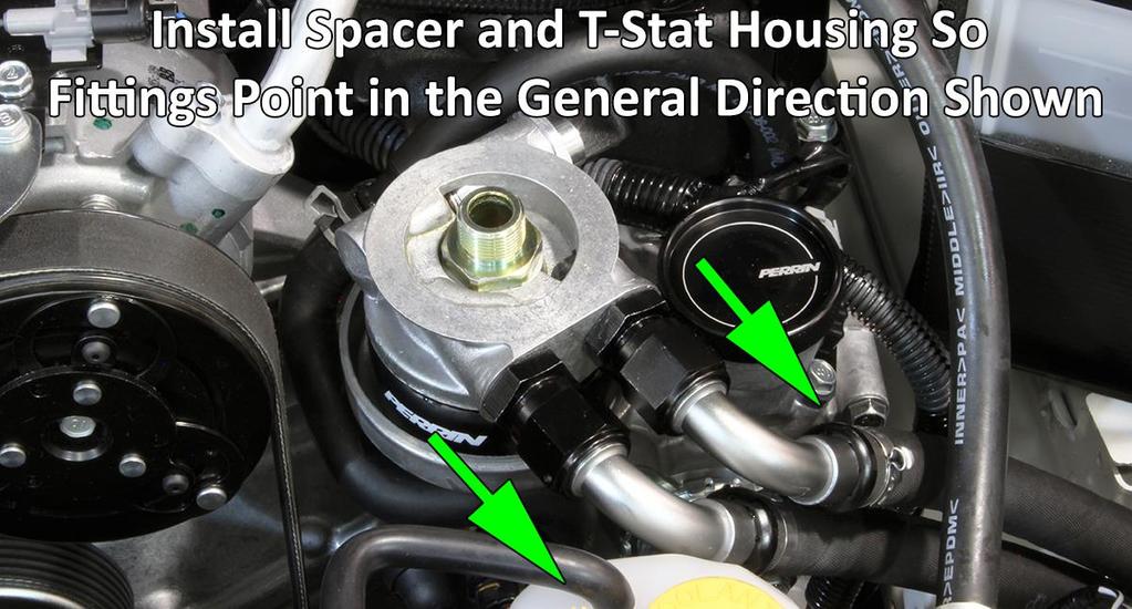 NOTE: Align so threaded oil fittings point in the direction shown in pictures above and below.