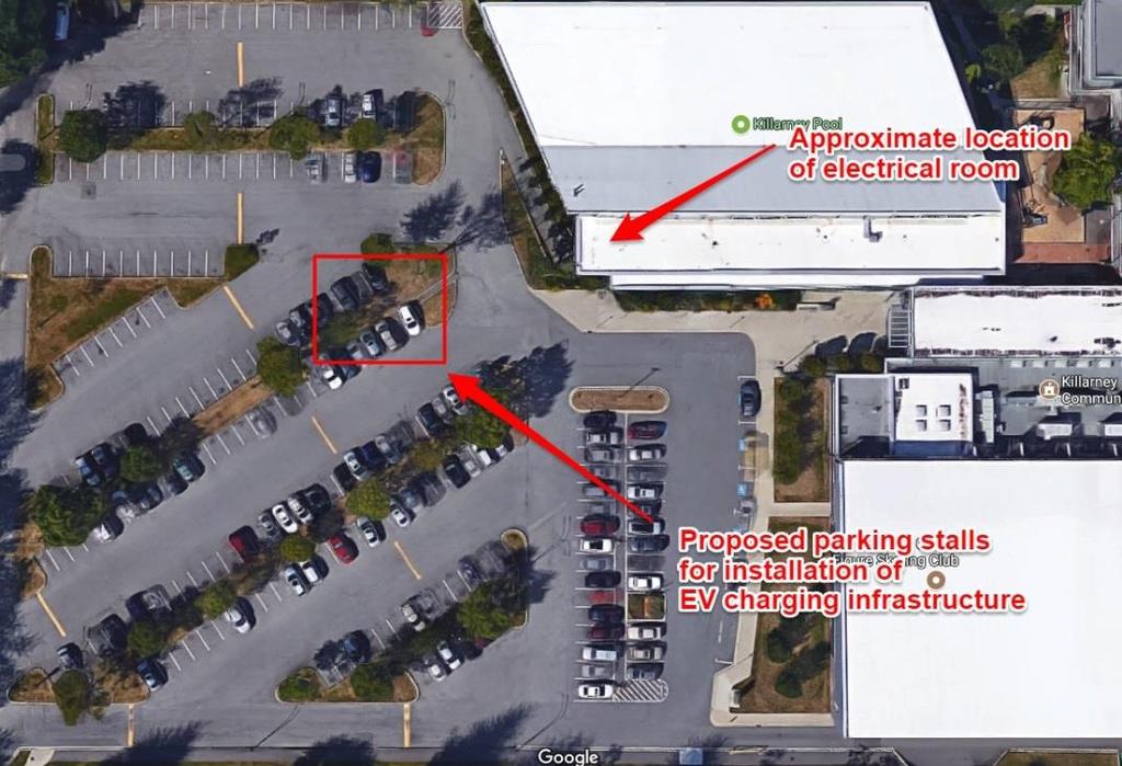 - 2 of 4- Proposed EV Charging Station Location Options APPENDIX A Killarney Community Centre Figure 3 - Aerial photo