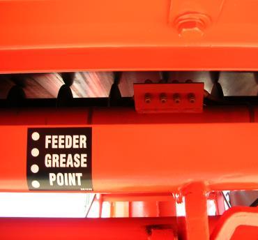 GREASING & MAINTENANCE Remote greasing lines for the feed conveyor bearings Located in one place