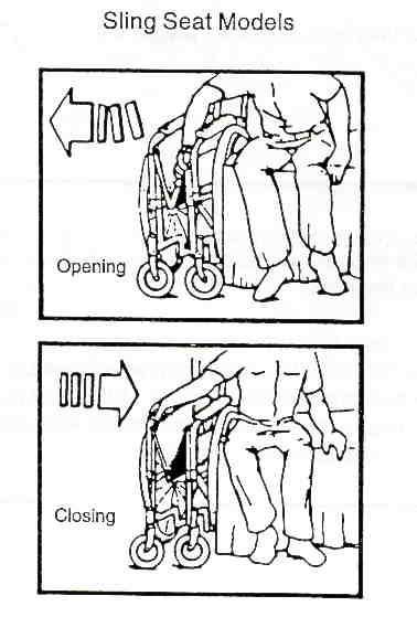 caster off the ground) and Push downward on seat rail nearest you at seat upholstery until fully open. 2. Set both wheel locks, open the footrest/legrest for clearance, and transfer to chair. 3.