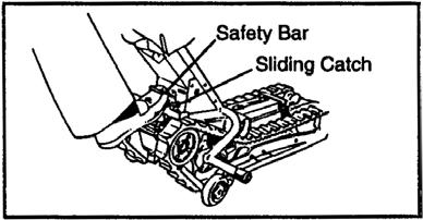 Since the weight of the passenger is tilted backwards at this point, always keep both hands on the Support Handle Hand Grips for stability. Do not leave the passenger unattended in this position.