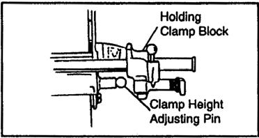 Adjust their height by pulling out the Clamp Height Adjusting Pins and raising or lowering the entire clamp assembly. 6.