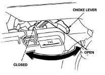 Fuel Valve Lever The fuel valve is located between the fuel tank and carburetor. When the valve lever is in the ON position, fuel is allowed to flow from the fuel tank to the carburetor.