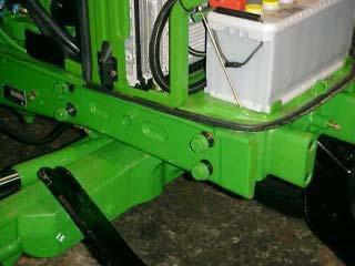 Pump / Drive Assembly Instructions Install Front frame Rail Supports: 1. Remove Bolts from Tractor Frame Rails.