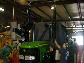 Re-Install High Frame to Tractor: 1. High Frame Paint. Re-Paint or Touch up Paint on High Frame now before lowering it on to Tractor.