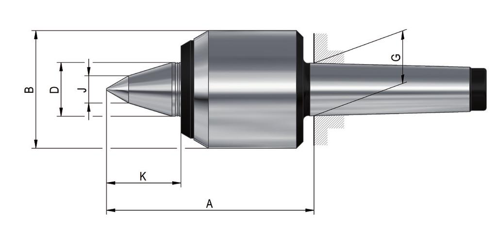 Revolving tailstock centres Heavy - standard design Radial load Workpiece in kg Service life of roller bearings: 2000 operating hours Axial load Axial load in dan Service life of roller bearings: