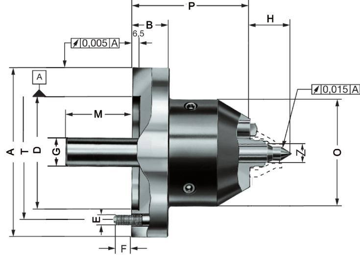 Technical features: - mechanic pressure compensation provides a uniform clamping force also on uneven faces of workpieces - the spring loaded centre provides a longitudinal workpiece stop on the