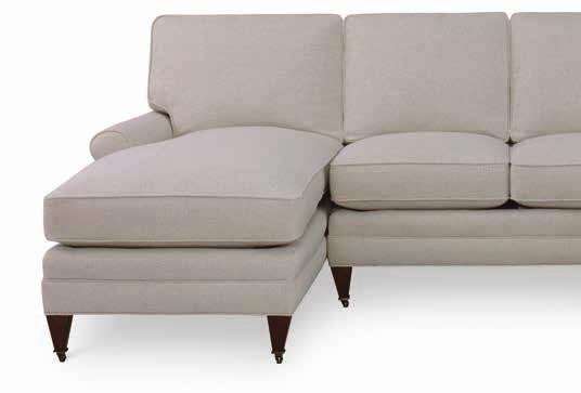 SECTIONALS Sectional Description Components Arm Back Leg Left and Right Facing Chaise and Armless Loveseat SS Sock Arm, Seat Cushions to Front BE Border Edge