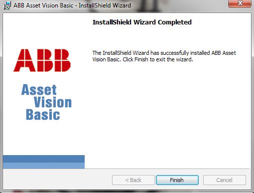 After the installation of ABB Asset Vision Basic the wizard will ask to install the