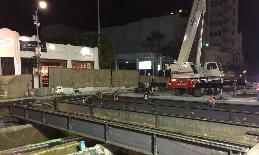 Wilshire/La Cienega Station Decking Construction Laying