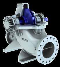 SMD AXIALLY SPLIT CASING DOUBLE SUCTION PUMP Optimum hydraulic fit with high efficiency maintained over a wider flow range Exceptionally low Net Positive Suction Head Required (NPSHR) value not only