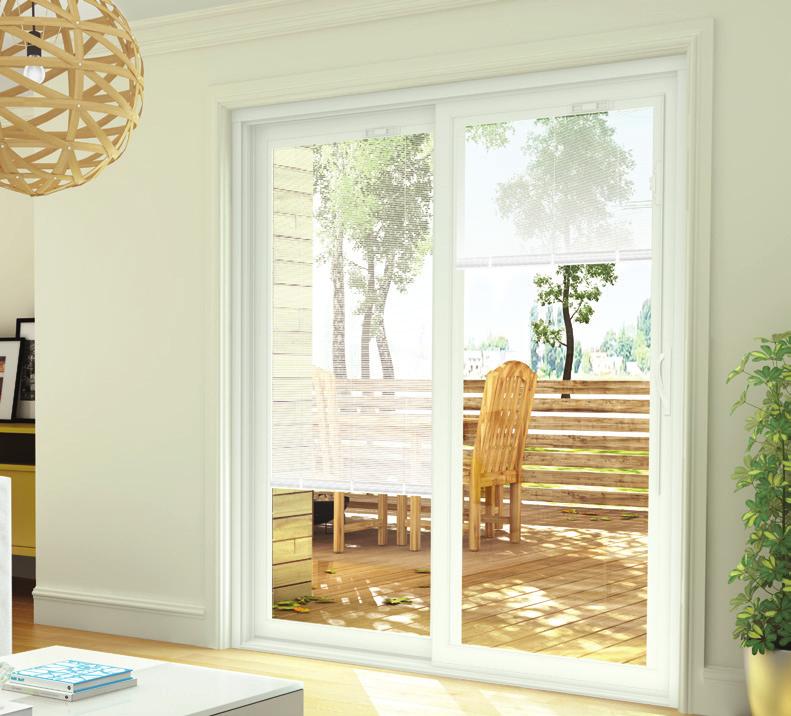 TIMELESS LOOK AND HIGH PERFORMANCE ALL WELDED PVC CONSTRUCTION PVC/WOOD FRAME WELDED PVC PANELS 550 7 PERFORMANCES SHOWN WITH INTEGRATED ALUMINUM MINI-BLINDS - WHITE Canadian Standards Air-tightness