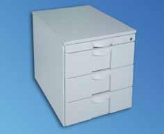 Standard model Mobile Drawer Unit Technical data - Bonded main unit - All telescopic slides enclosed - Drawer catch - Central locking system with exchangeable cylinder - 1 key as stabilizer Guides 1