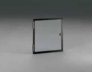 Plexiglass Door 12 HU - Lockable, for 19 pedestal Finish - Frame, black, anodised - Plexiglass, umbra 802 1 Door 2 Stopper extrusions Mounting material DAC00483 Order no. UP 01.322.050.