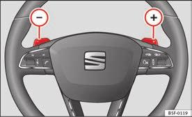 Move the selector lever forwards + to select a higher gear Fig.
