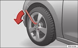 126 Anti-theft wheel bolt with cap and adapter A special adapter (vehicle tools) is required to remove the antitheft wheel bolts. Remove the wheel cover* or the cap*.