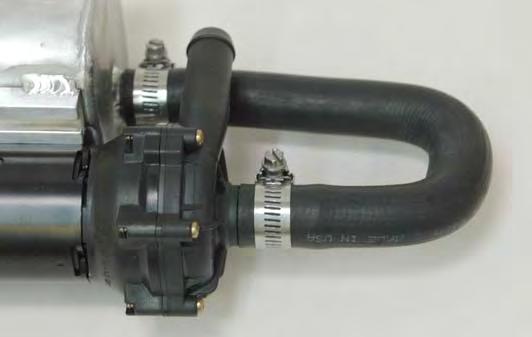 173. Attach the U shapped hose to the pump inlet barb and the reservoir outlet barb using