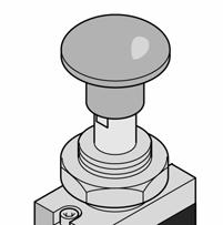 Manually Operated Valves General Purpose Knob valves have a small travel of about 6 mm and can be easily operated with the palm of a hand. Knobs are constructed of sturdy black molded material.