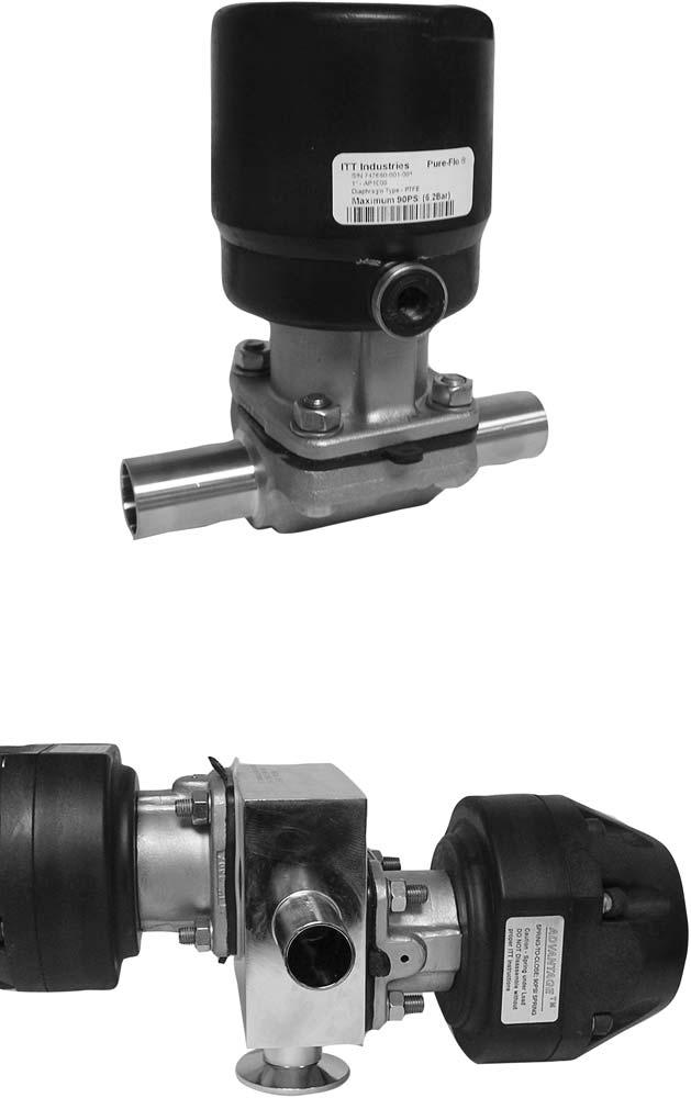 Introduction Available in a wide variety of manual and pneumatic styles to suit most any requirement, the Pure-Flo actuator product line is designed and constructed to meet the most stringent