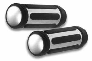 SOLD AS PAIR 35-40 Replacement foam covers for above part No. 35-37. Black vintage style grip sets with chromed accent band.